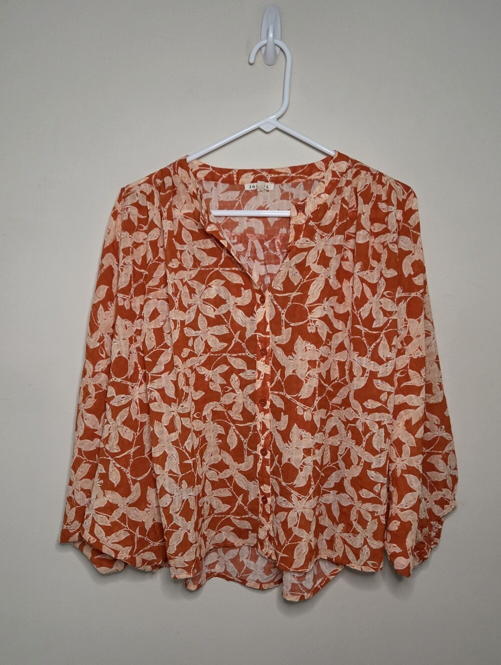 Women's Jodifl Orange Floral Print Top Sz Small